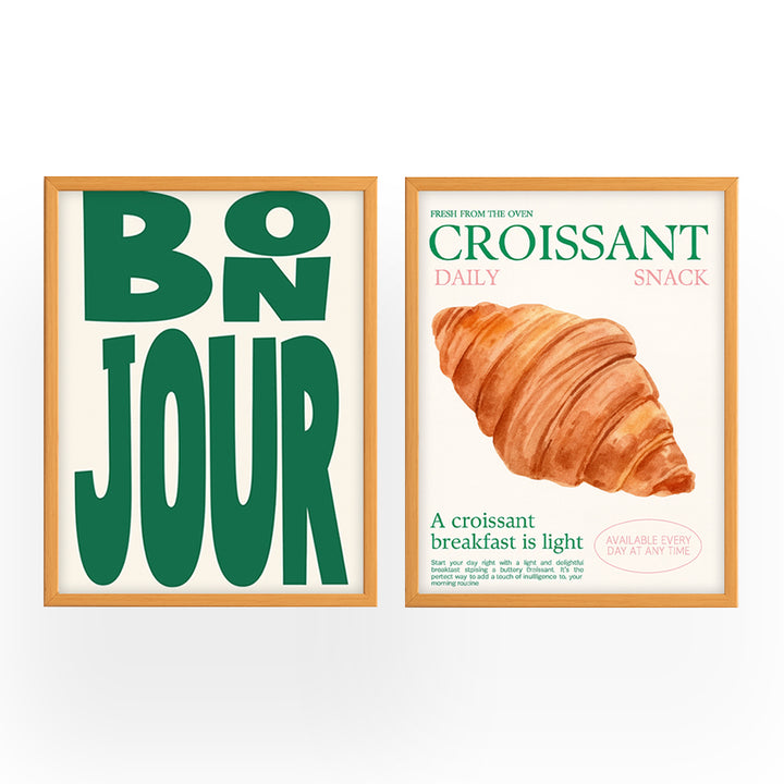 Set of 2 - Bjr & Croissant Frames