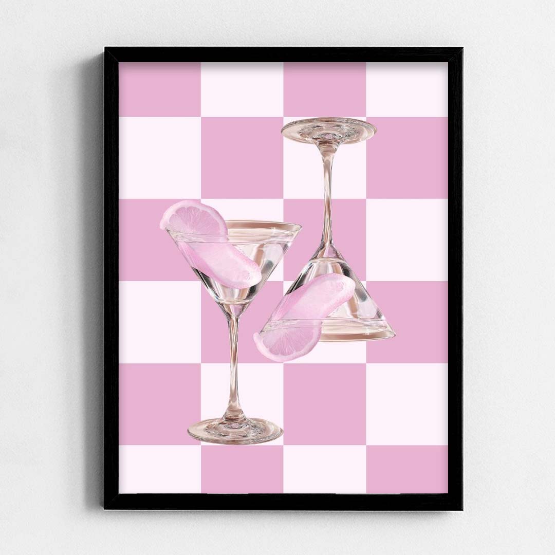 Martini in Pink Frame