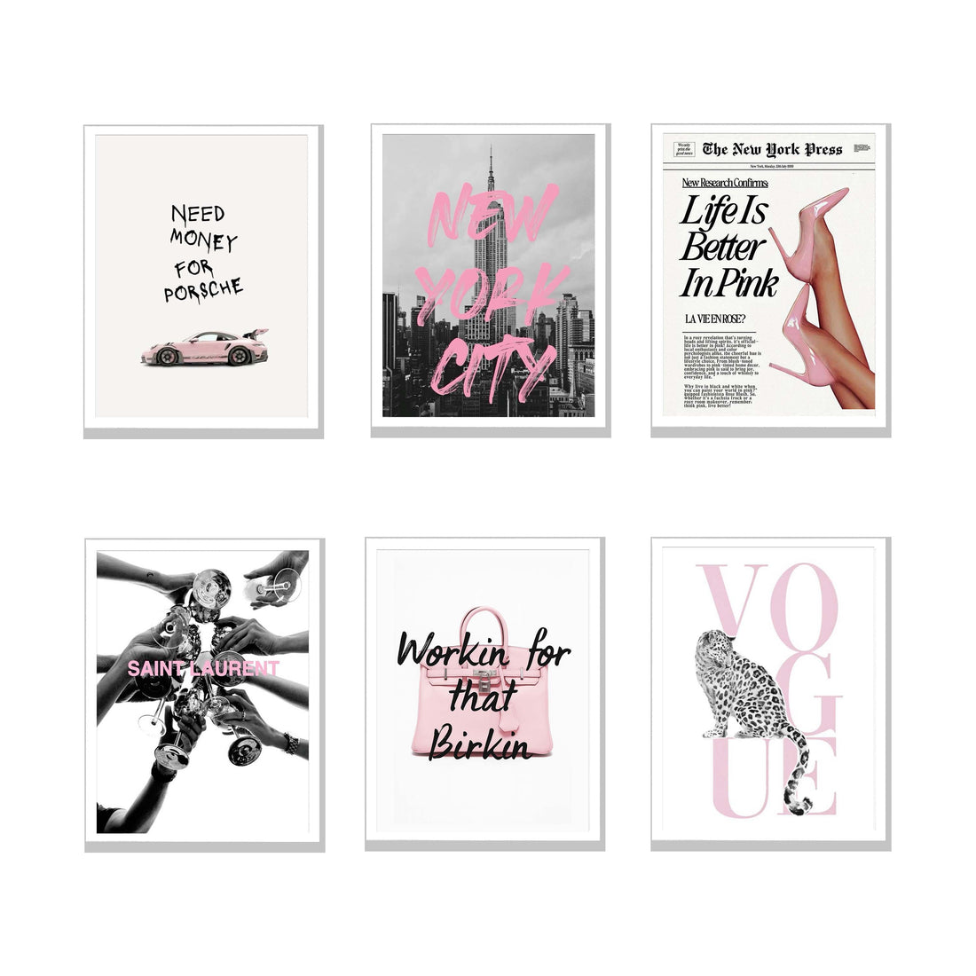 Set of 6 Frames - Pink Edition