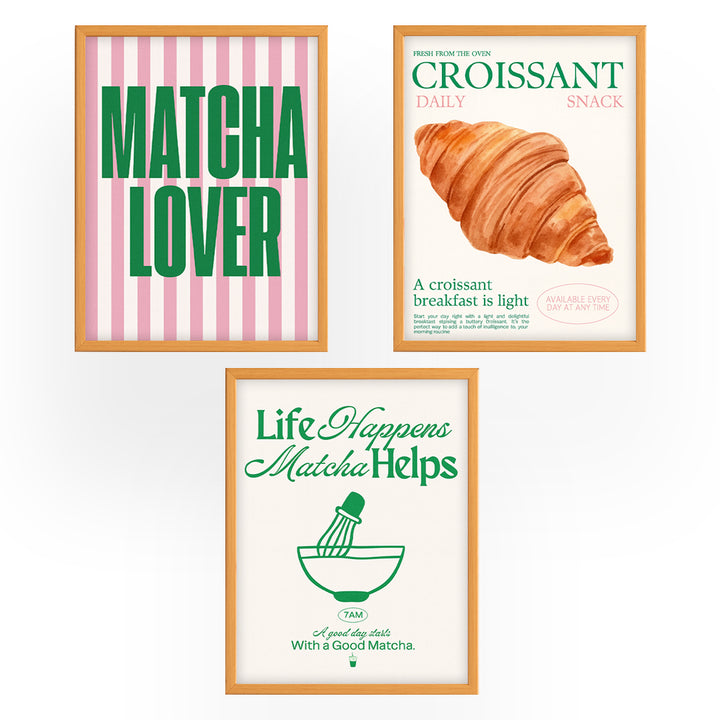 Set of 3 - 2 Croissant & Matcha Frames