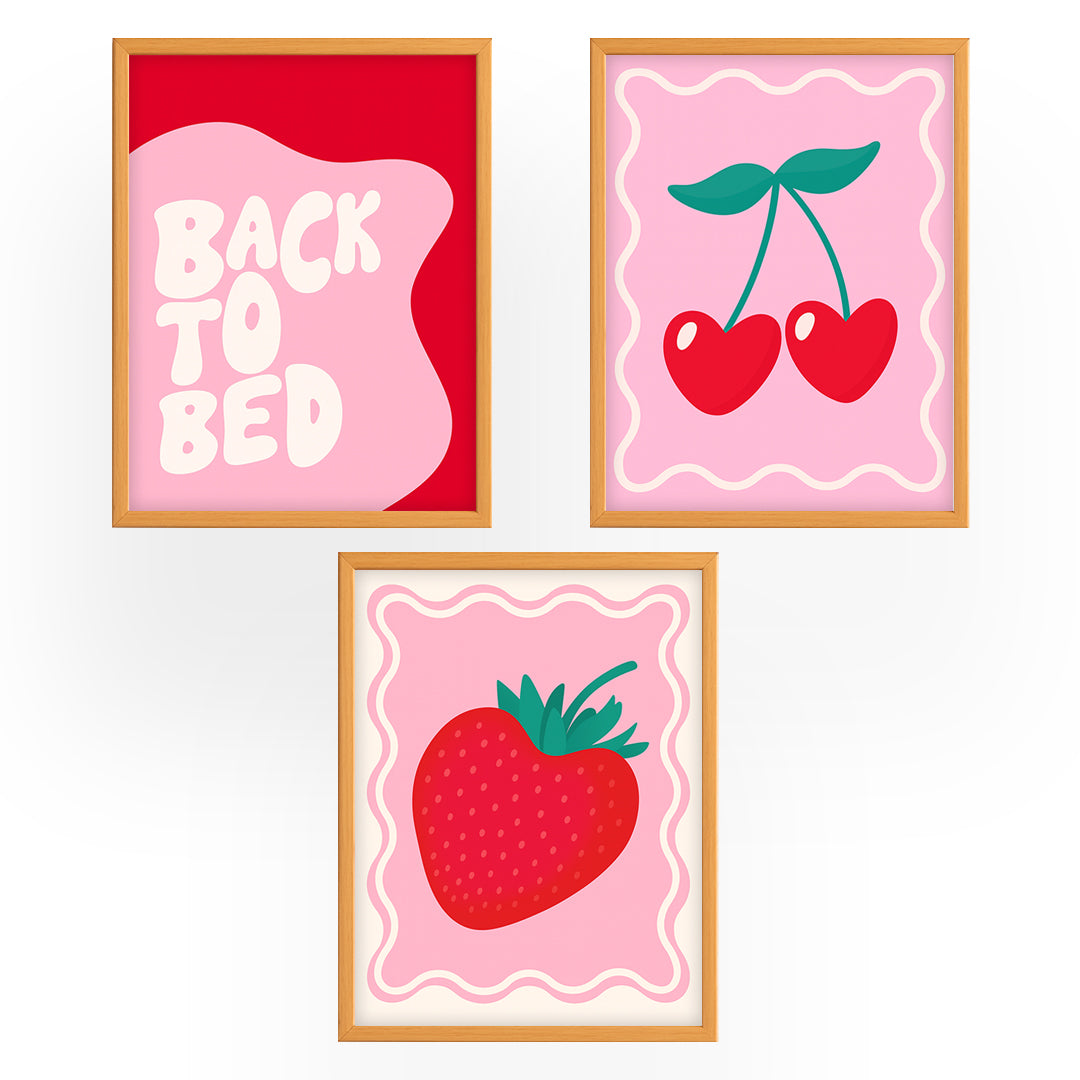 Set of 3 - 1 Strawberries Frames