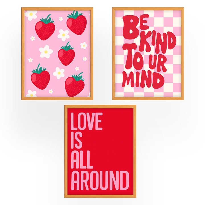 Set of 3 - 2 Strawberries Frames